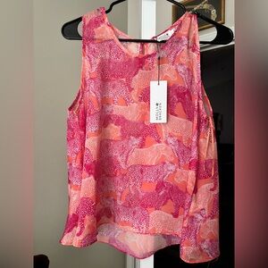 Molly Bracken Vibrant Pink and Orange Animal Print Top
